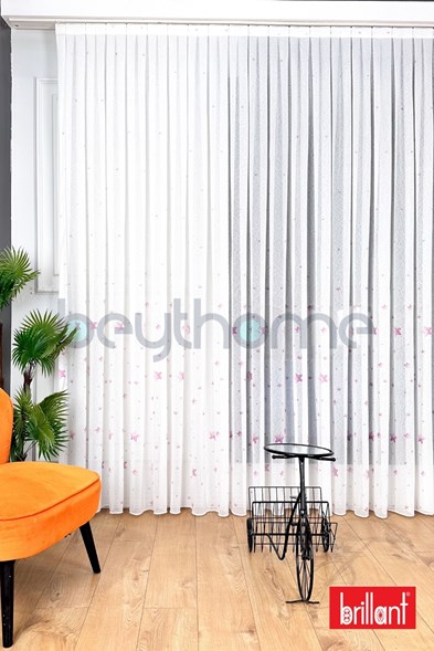 Brillant Çocuk Odası Bambu Yıldız Tül Perde