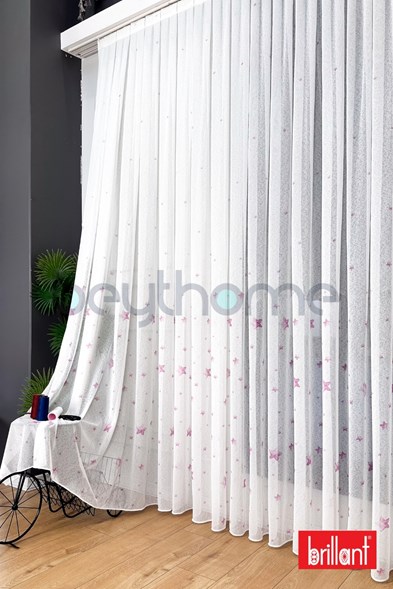 Brillant Çocuk Odası Bambu Yıldız Tül Perde