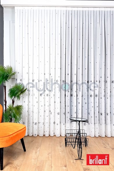 Brillant Çocuk Odası Bambu Yıldız Tül Perde