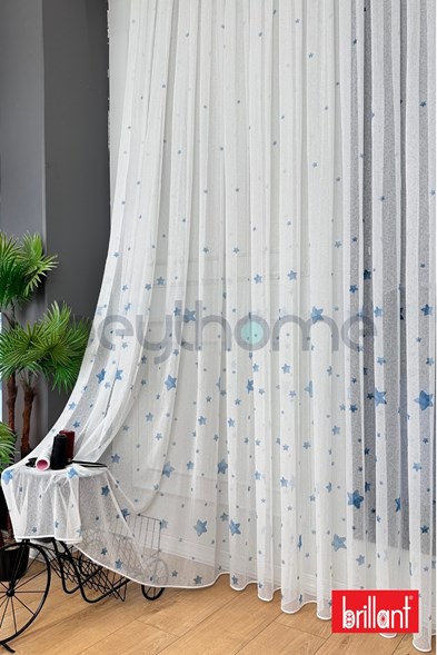 Brillant Çocuk Odası Bambu Yıldız Tül Perde